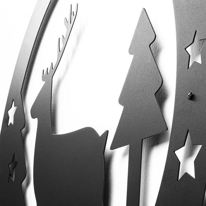 Wallity XMASBLACK - 032 Accesorio Decorativo de Pared de Metal Negro 60 x 60 cm